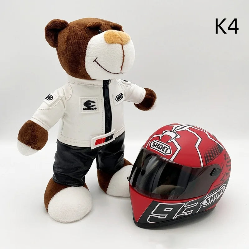 Mini Casco + Oso de Peluche Rojo M.Márquez