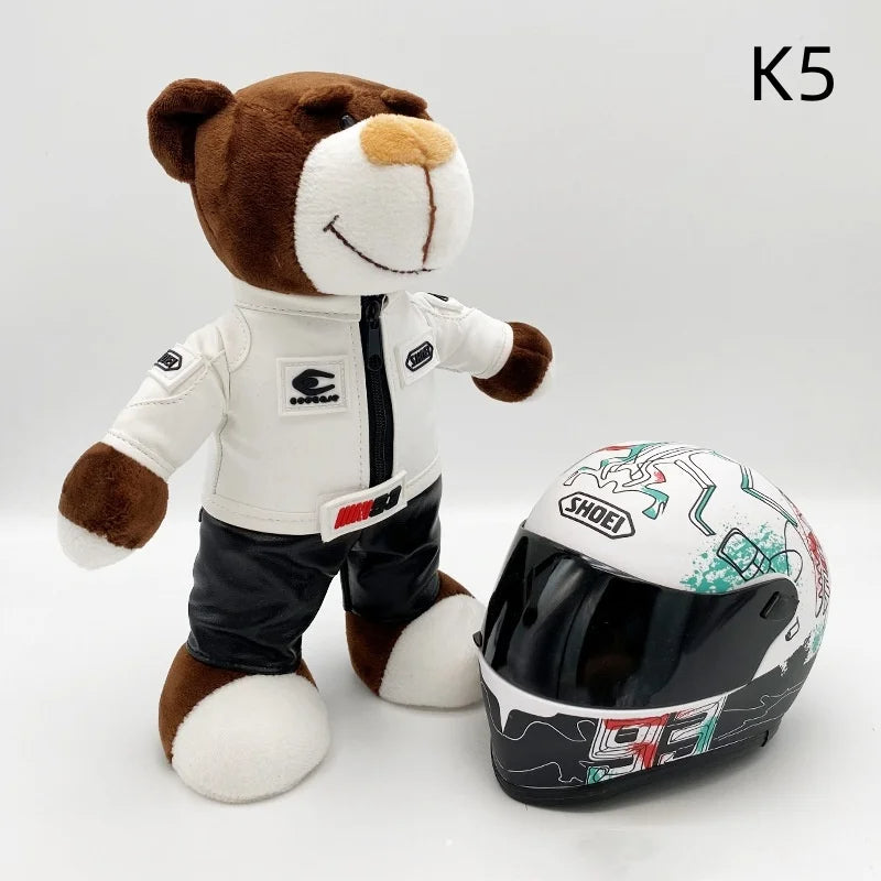 Mini Casco + Oso de Peluche Blanco M.Márquez
